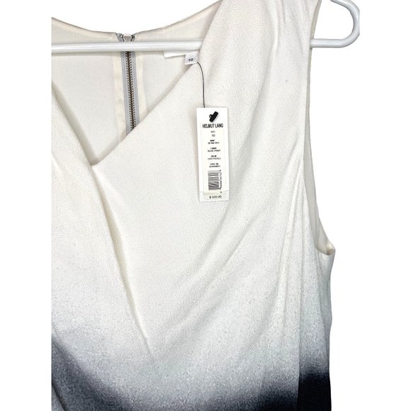 Helmut Lang Beam Shift Dress Sleeveless Hi-Low Midi 10 M Grey scale NWT - Picture 7 of 16